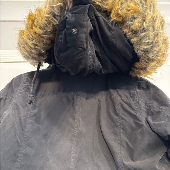 🔵 Ralph Lauren Women's Black Faux fur hood Jacket Parka Size Small - Picture 8 of 11